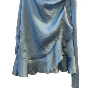 Lucy in the‎ Sky XS Blue Asymmetric Faux Wrap Short Dress Sleeveless thumbnail 3