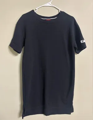 Nike Black Sweatshirt T-shirt Dress Size Small Short Sleeve Active thumbnail 1