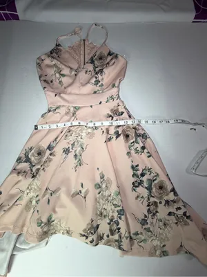 Windsor Blush Floral High-Low Spaghetti Strap Dress thumbnail 7
