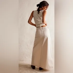Free people We The Free Come As You Are Denim Maxi Skirt Sz 6 thumbnail 2