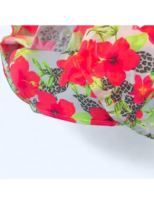 Vintage Y2K Victoria’s Secret PINK floral leopard ruffle bikini top XS NWT thumbnail 7