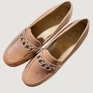 1133|NWOT Naturalizer Darry Leather Platform Chain Lug Sole Loafer Tan Women 12M thumbnail 1