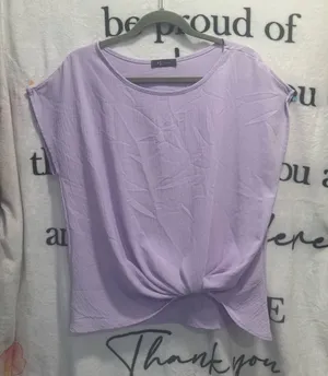 KLD Signature Top Women's Purple Ruffle Short-Sleeve Tunic Size Large thumbnail 1