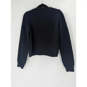 NWT H&M Textured Knit Cardigan Womens S Navy Blue Gold Crest Button Old‎ Money thumbnail 9