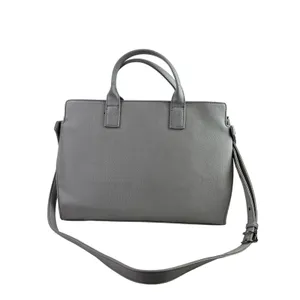 Matt & Nat Gray Pebbled Laptop Zip Crossbody Tote Shopper Messenger Handbag OS thumbnail 3