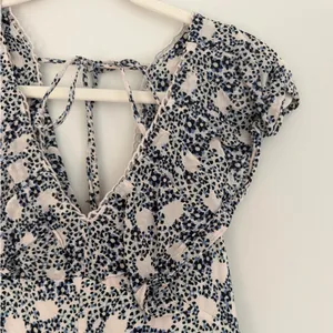 Anthropologie Navy and White Backless Dress thumbnail 2