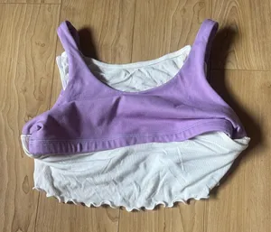 SET Active Lavender & White Scoop-Back Sports Bra thumbnail 1