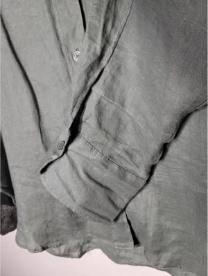 Zara Linen Oversized Shirt Coastal Minimal Sz L Quiet Lux thumbnail 7