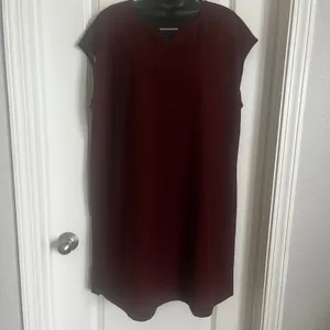 Women's XL Apt 9 Burgundy Animal Print‎ V-Neck Dress thumbnail 3