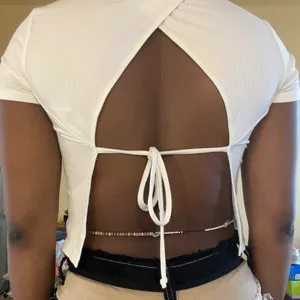 Garage White Open Back Tie Top thumbnail 3