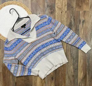 J Crew Fair Isle Sweater Retro 70s-Inspired Womens XS Lambswool Blend​ thumbnail 1