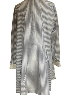Hope & Harlow Luna Striped Shirt Dress. vertical blue and white pinstriped 12 thumbnail 4