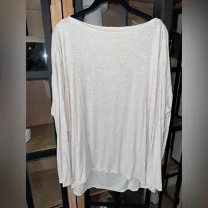 Lululemon ribbed Back In Action long sleeve tee boatneck top oat heather knit thumbnail 4