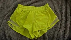 Yellow Lululemon Neon Shorts Hotty Hot thumbnail 3
