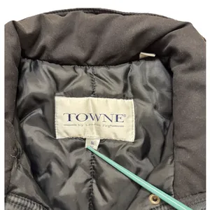 Towne by London Fog Women's Puffer Jacket Size M Black Zip Snap Coat Unisex thumbnail 4