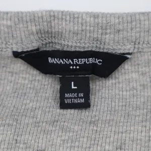 Banana Republic Top Womens L Ribbed Knit Scoop Neck Grey Short Sleeve Excellent thumbnail 2