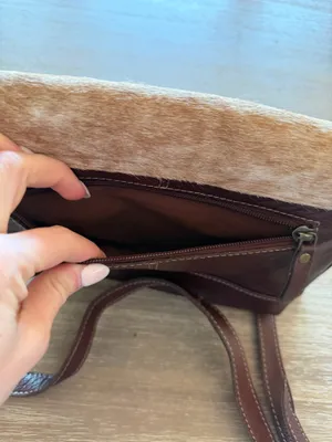 Myra Bags Ridge Morning Glory Leather and Hairon Crossbody thumbnail 5