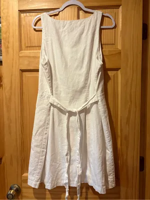 New Day Button-Front Square-Neck White Linen Blend Dress women’s XL thumbnail 2