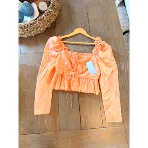 Antonio Melani Puff Sleeve Peplum Blouse‎ Womens Orange Size 4 thumbnail 4