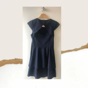 Truly Poppy Blue Cap Sleeve High‑Low Dress Size 0 Navy Cutout Cocktail XS Glam thumbnail 4