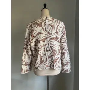 Nic zoe brown cream knit jacket cardigan nwt boho cottage dainty y2k bohemian xl thumbnail 5