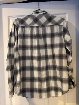 Weatherproof Plaid Shirt Jacket in White, Blue & Brown thumbnail 2