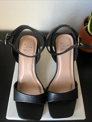 a new day Black Ankle-Strap Block Heel Sandals thumbnail 3