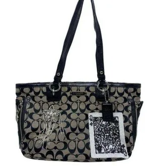 Coach Black Tote Bag Customized W/ embellishments thumbnail 1