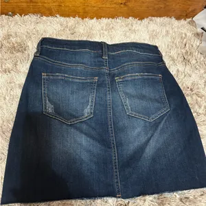 Altar'd State Dark Blue Denim Skirt with Lace Label thumbnail 4
