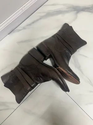 Coach‎ Brown Leather Ankle Boots Buckle Strap Moto Slouchy Festival Size 6.5B thumbnail 7