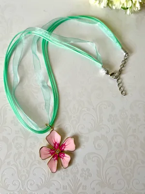 Pink Hawaiian Flower Necklace (947) thumbnail 2