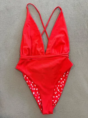 Maaji Reversible Safari One Piece Swimsuit Medium Red Resortwear Summer Vacation thumbnail 9