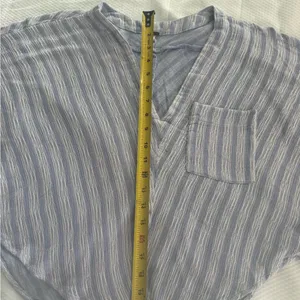 Free People Blue and White Striped Blouse thumbnail 14
