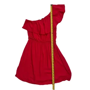 Vintage Papaya Women’s One Shoulder Mini Dress S Ruffle Neckline Flirty Feminine thumbnail 6