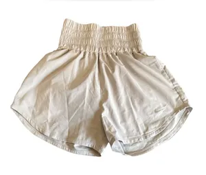 Nike High Waist Cream Shorts thumbnail 1