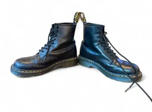 Dr. Martens Black Leather 8-Eye Combat Boots Men’s 8 Women’s 9 AirWair thumbnail 1