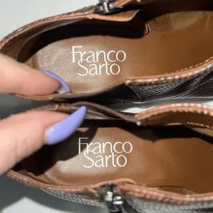 Franco Sarto Nico Brown‎ Faux Leather Snake Skin Ankle Bootie Women's Size 8 thumbnail 9
