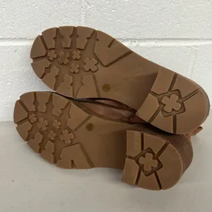 Lucky brand sz 9 brown summah heeled leather bootie boot ankle lug sole Chelsea thumbnail 6
