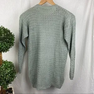 100% Silk Vintage Gray Woven Long Sleeve Sweater by Brett Harrison P S thumbnail 3