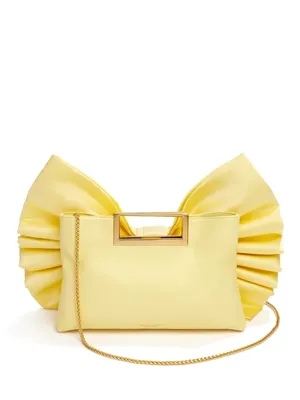 Nwt Alice + Olivia Semira Bow Clutch Bag Butter Yellow thumbnail 6