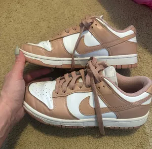 Mauve and white Nike low dunks  thumbnail 1