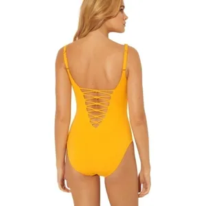 Bleu Rod Beattie Plunge One-Piece 4‎ Yellow Swimsuit thumbnail 2