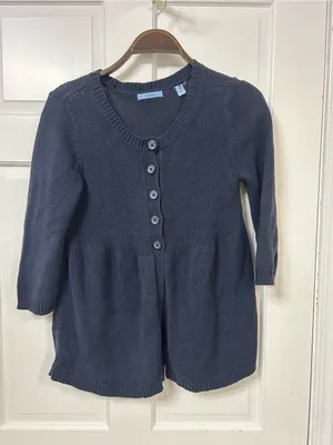 Izod Navy Long-Sleeve Button-Front Knit Sweater thumbnail 2