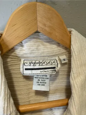 Vintage Chazzz Credentials Cream Corduroy Zip Front Jacket Shacket size small thumbnail 3