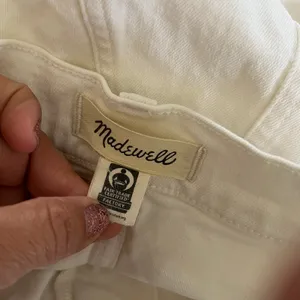 Madewell Women's The '90s Straight Crop Jeans White Cone Denim Raw Hem Size 28 thumbnail 5
