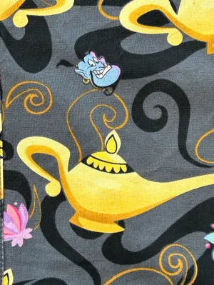 Y2K Vintage Disney Aladdin Magic Lamp Scrub Top XL Nurse Uniform pediatrics thumbnail 8