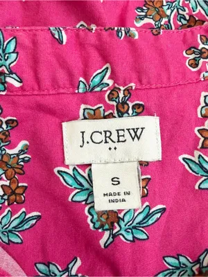 J. Crew Factory Women’s Printed Shortsleeve Poplin Top in Pink Floral S thumbnail 8