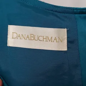 NWT Dana Buchman Faux Silk Turquoise Teal Blue Button Crop Tank Blouse Top 12 thumbnail 4
