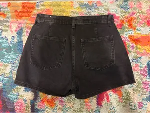 Zara Black Wrap Denim Skort thumbnail 2