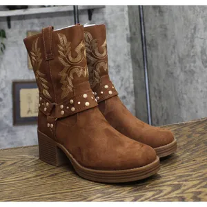 NWT Sun + Stone Womens Norahh Moto Midshaft Bootie Russet Microsuede Brown 8.5M thumbnail 5